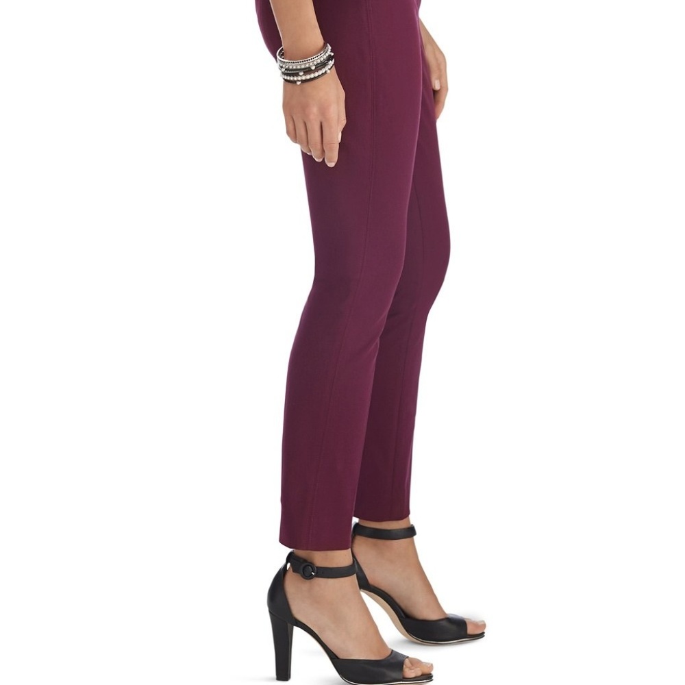 Maroon Stretch Slim Ankle Pants by WHBM